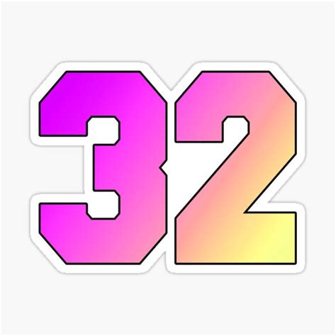 "Number 32" Sticker for Sale by HIGHNEO | Redbubble