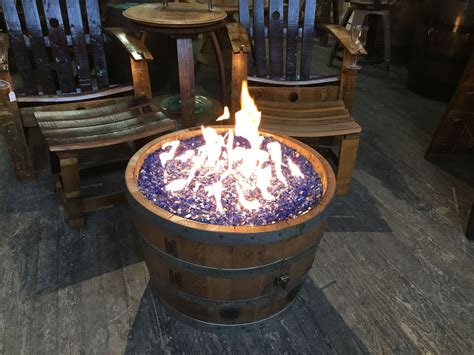 Wine Barrel Propane Fire Pit Kit : Pin on Barrels / Comes complete with clear fire glass (18 lbs ...