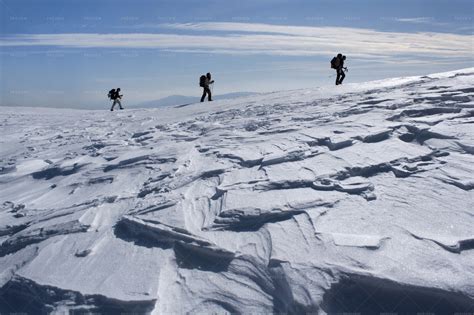 Hiking In Winter Mountains - Stock Photos | Motion Array