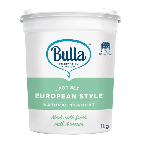 Bulla European Style Natural Yoghurt 1Kg | Bulla Foodservice