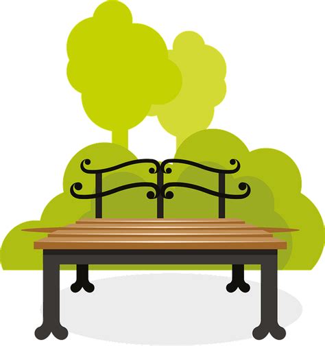 Bench in park clipart. Free download transparent .PNG | Creazilla