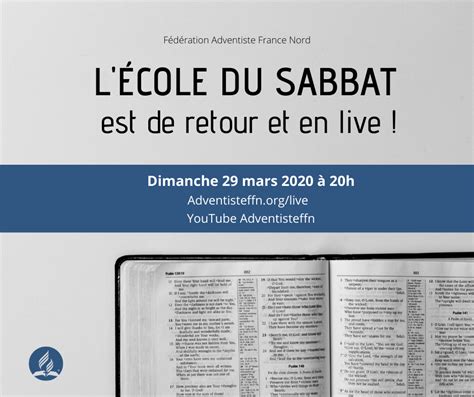 L'école du sabbat est de retour et en live ! - Adventiste FFN