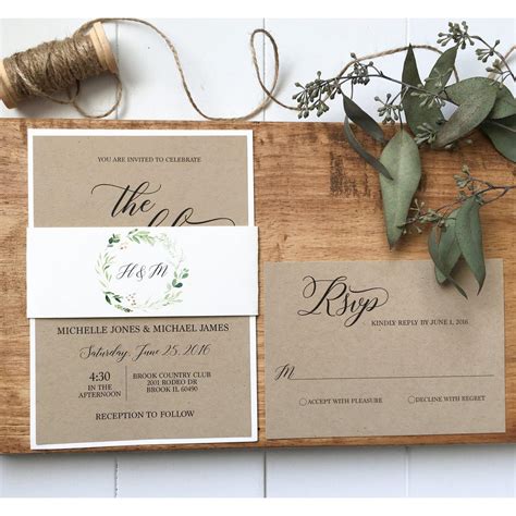 Rustic Elegant Wedding Invitation - Cotton Willow Design Co.