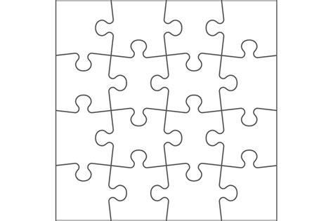 Puzzle shape. Realistic jigsaw pieces. Blank matching parts. Mockup fo By YummyBuum | TheHungryJPEG