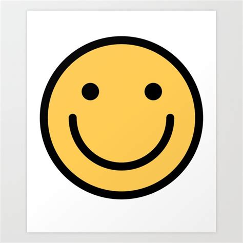 Smiley Face Cute Simple Smiling Happy Face Art Print by DogBoo | Society6