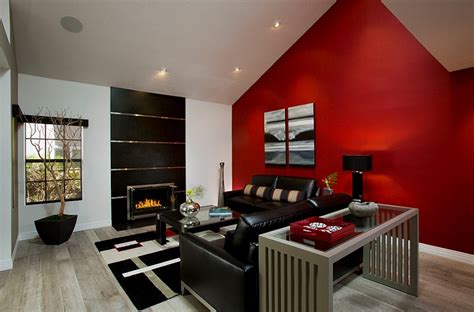 Red, Black And White Interiors: Living Rooms, Kitchens, Bedrooms