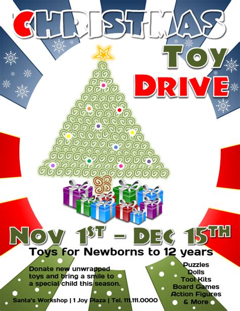 Free Christmas Toy Drive Flyer Template | Microsoft Word