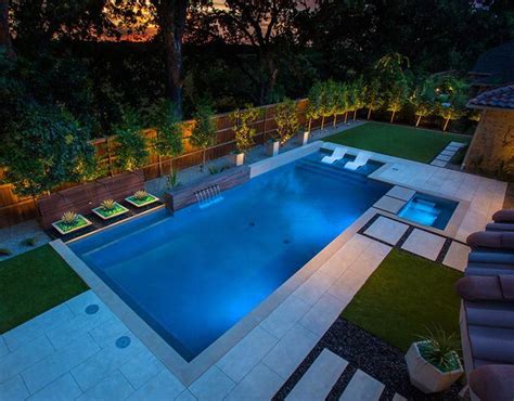 modern garden layout #moderngardendesign | Backyard pool landscaping, Rectangle pool, Pool ...