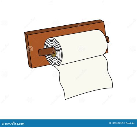 Paper Towel Clip Art Illustration Vector Isolated Stock Vector - Illustration of toilet, drawing ...