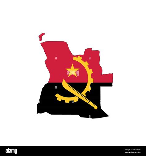 Angola national flag in a shape of country map Stock Vector Image & Art - Alamy