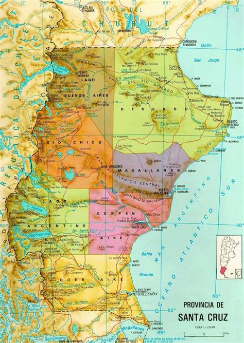 Santa Cruz Province Map, Argentina