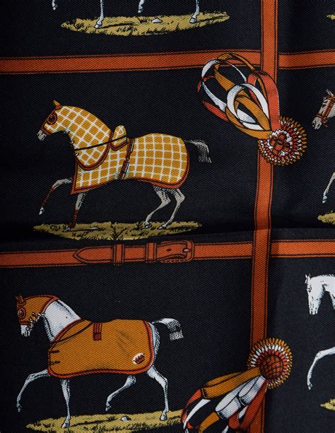 Hermes Vintage Petits Chevaux Equestrian Horse Silk Scarf - from ...