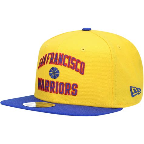 Men's New Era Gold San Francisco Warriors Hardwood Classics Logo 9FIFTY Snapback Hat