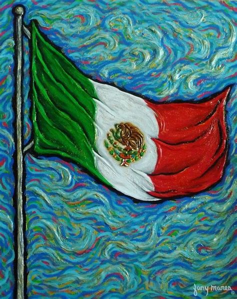 Mexican Flag Painting by Fany Mares - Pixels