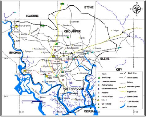 Greater Port Harcourt City Map With Village Names - China Map Tourist Destinations