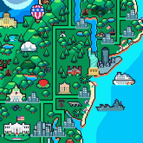 a pixel map that looks like an island
