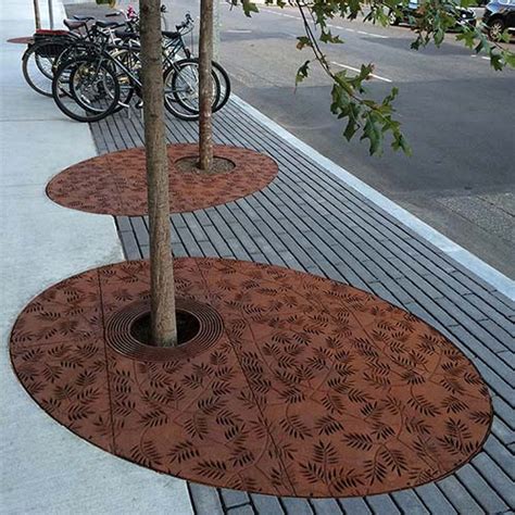 Metal Tree Grates Corten Steel Round Tree Protection Systems - Gnee Garden