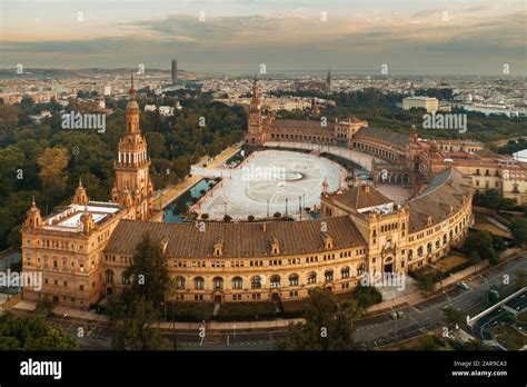 Plaza de Espana or Spain Square aerial view in Seville, Spain Stock Photo - Alamy