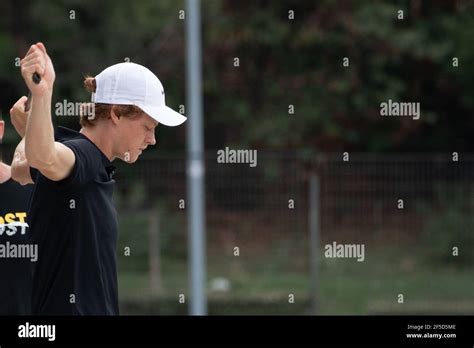 Jannik Sinner training in Rome during Ibi20 Stock Photo - Alamy