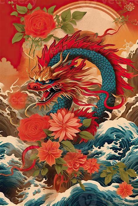 Chinese dragon new year background. Illustration AI Generative 24681771 Stock Photo at Vecteezy