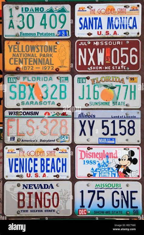 American number plates Stock Photo - Alamy