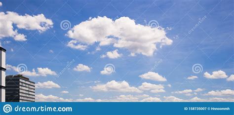 Panorama Blue Sky Background with Clouds Stock Image - Image of clouds ...