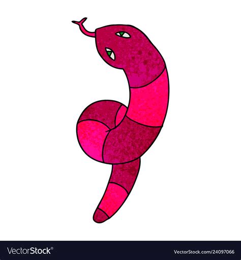 Textured cartoon of a long snake Royalty Free Vector Image