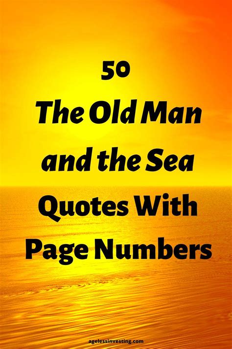 50 The Old Man and the Sea Quotes With Page Numbers | Ageless Investing