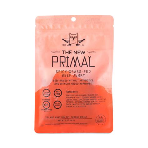 New Primal Spicy Grass Fed Beef Jerky - Thrive Market