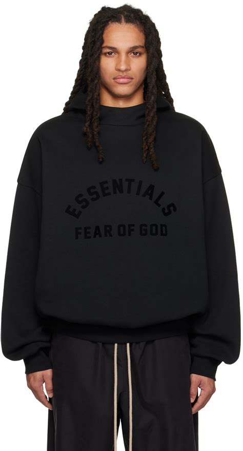 Black Bonded Hoodie by Fear of God ESSENTIALS on Sale