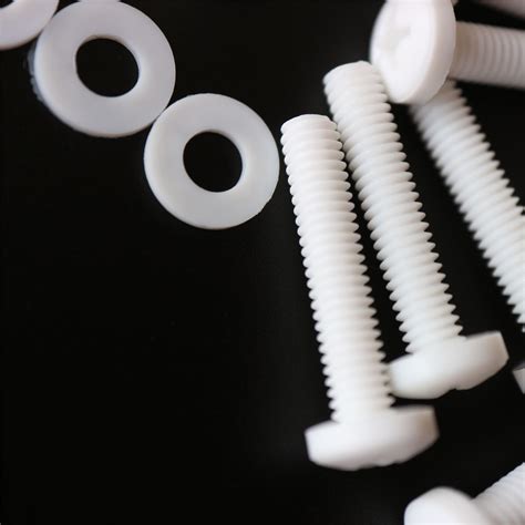 50x White Screw Polypropylene Plastic Nuts & Bolts, M4 x 20mm, Anti-Corrosion