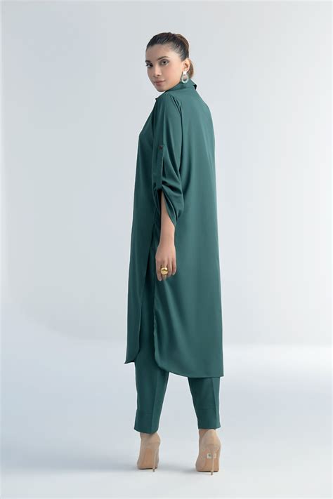 Persian Green Buttoned Dress– Peach Republic