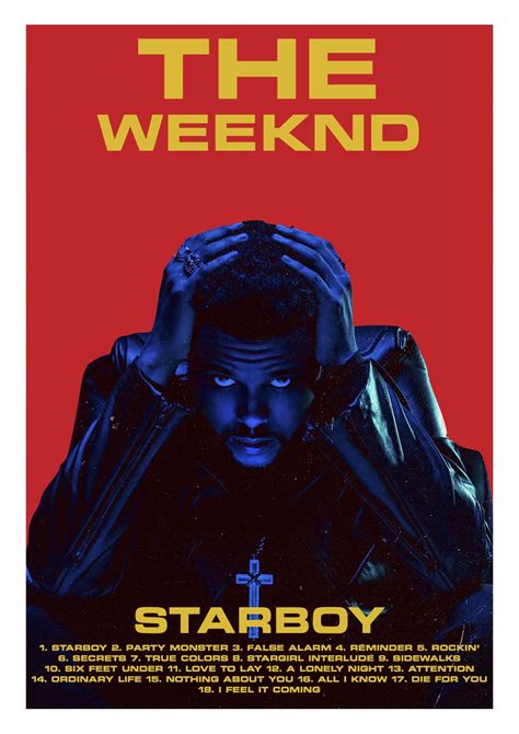 Starboy - The Weeknd // Album Poster | Music poster design, Hip hop poster, Vintage music posters