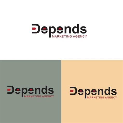 Depends Marketing Agency minimalist logo template 24258444 Vector Art ...