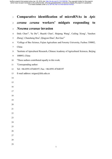 (PDF) Comparative identification of microRNAs in Apis cerana cerana ...