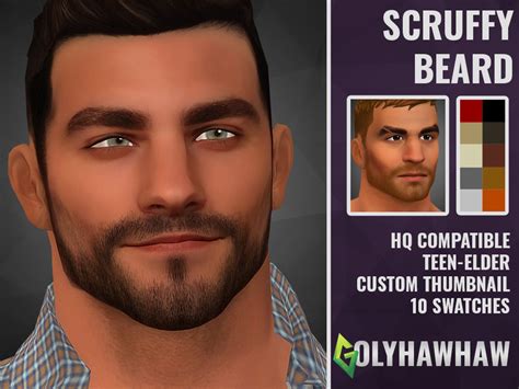 A messier, unkempt stubble/beard for your male sims. Found in TSR ...