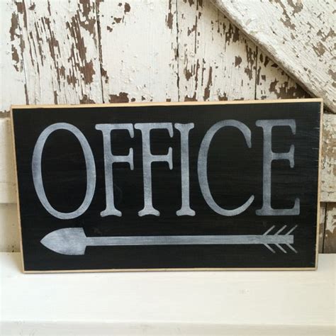 Items similar to OFFICE- Handpainted arrow sign, 11x20", with routered ...