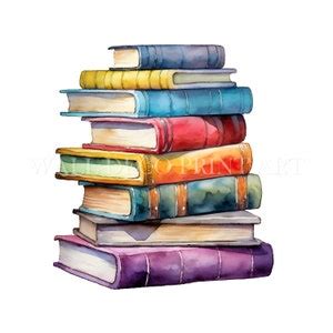 Colorful Books Clipart 11 High Quality Jpgs Digital Downloads ...