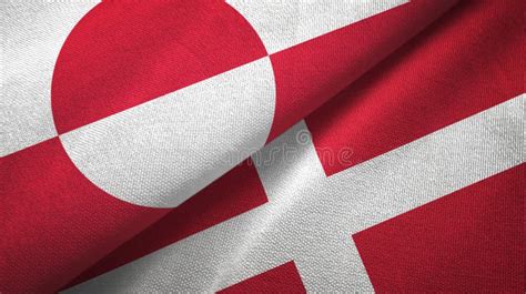 Greenland and Denmark Two Flags Textile Cloth, Fabric Texture Stock ...