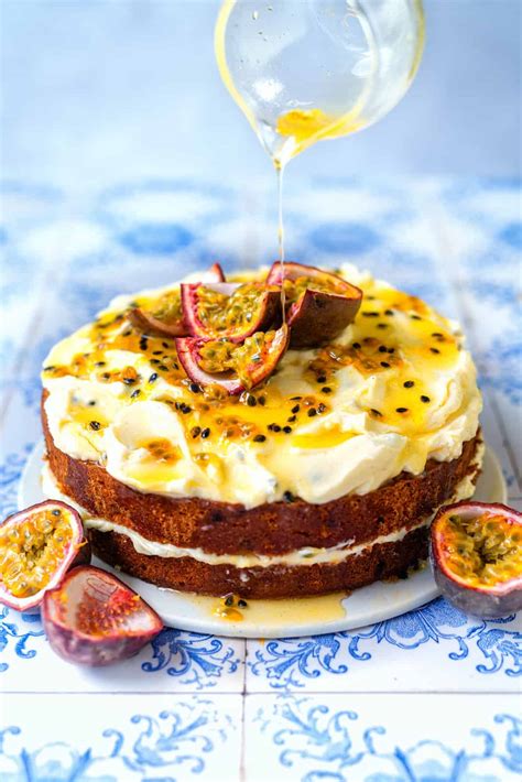 Easy Passion Fruit Cake - Supergolden Bakes