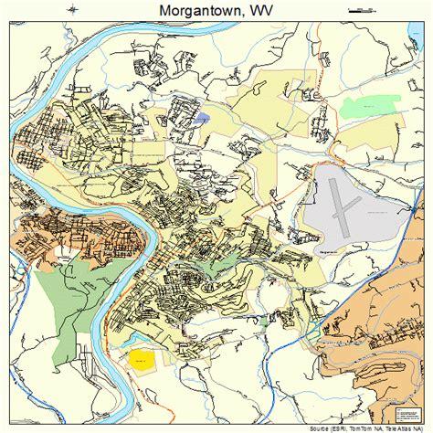 Morgantown West Virginia Street Map 5455756