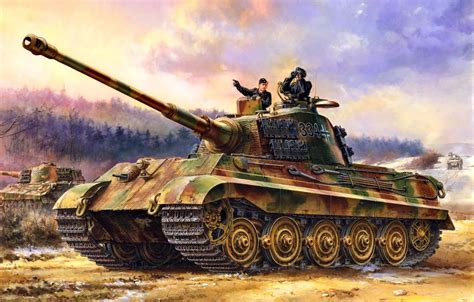 Wallpaper Germany, Tank, Tiger II, Heavy, The third Reich, WWII, Tankers, Panzerwaffe, Pz.Kpfw ...