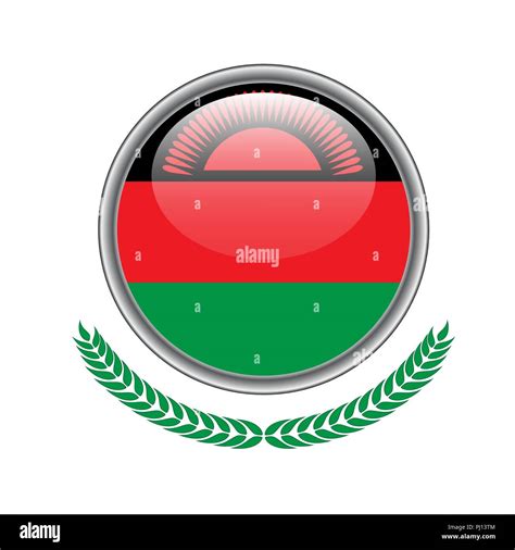 malawi flag button. malawi flag icon. Vector illustration of malawi flag on white background ...