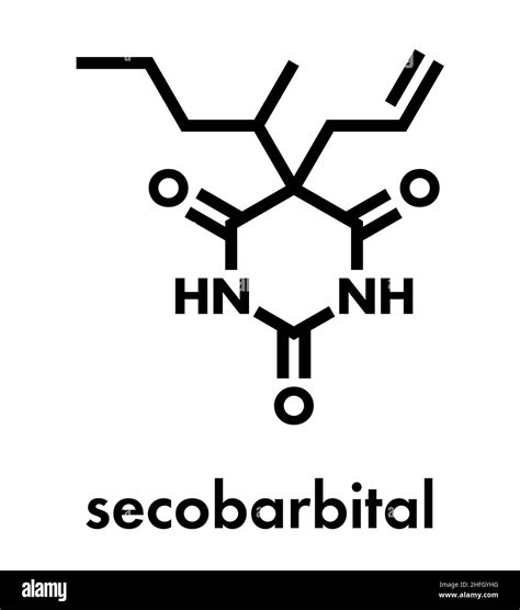 Secobarbital barbiturate sedative, chemical structure. Skeletal formula Stock Vector Image & Art ...