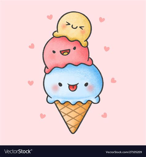 Ice Cream Cartoon Drawing