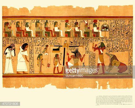 Ancient Egyptian Papyrus Of Ani - Book Of The Dead Stock Clipart ...