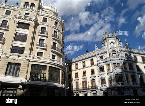 Architecture of Gran Via Madrid Spain Stock Photo - Alamy