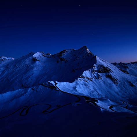 1280x1280 Resolution Dark Blue Sky Above Snow Covered Mountain 1280x1280 Resolution Wallpaper ...