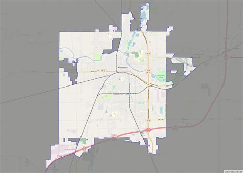 Map of Anderson city, Indiana