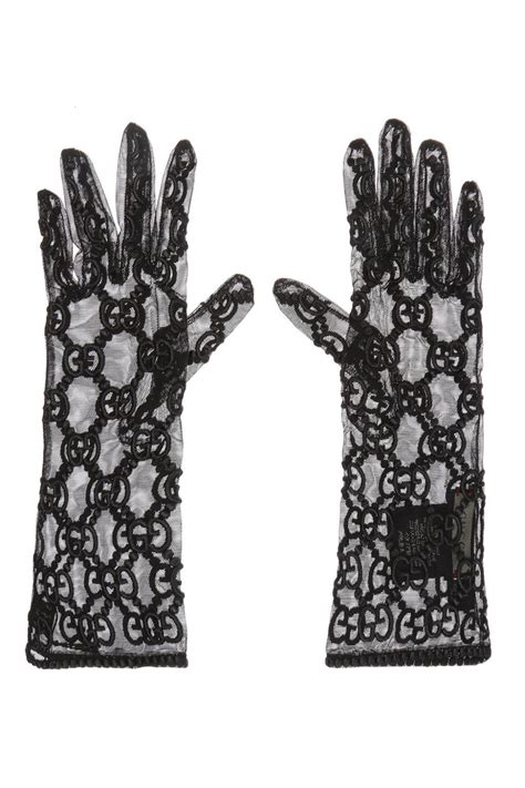 Gucci Embroidered Gloves in Black - Lyst